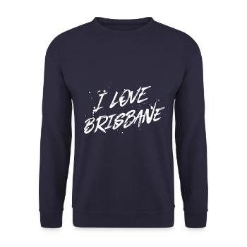 I Love Brisbane - Unisex Pullover - Navy - Vorne - Alina (178cm) & Michal (187cm)