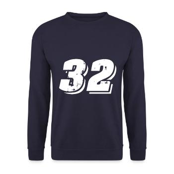 32 Number Symbol - Unisex Sweatshirt - navy - Front - Alina (178cm) & Michal (187cm)