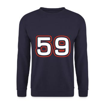 59 Number Symbol - Unisex Sweatshirt - navy - Front - Alina (178cm) & Michal (187cm)