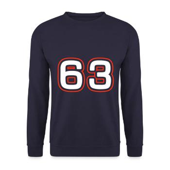 63 Number Symbol - Unisex Sweatshirt - navy - Front - Alina (178cm) & Michal (187cm)