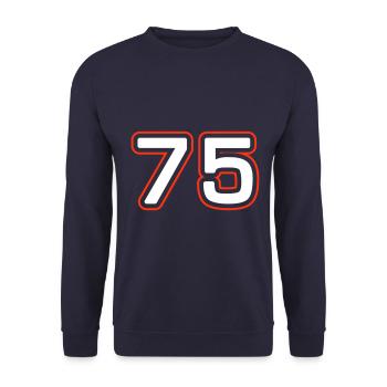 Symbole numérique 75 - Sweat-shirt Unisexe - marine - Devant - Alina (178cm) & Michal (187cm)