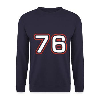 76 number symbol - Unisex Sweatshirt - navy - Front - Alina (178cm) & Michal (187cm)