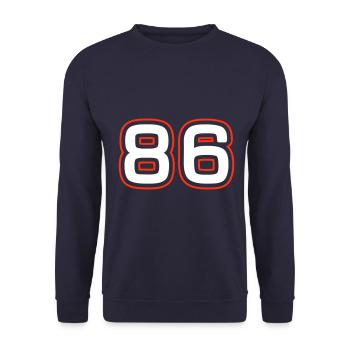 86 Zahl Symbol - Unisex Pullover - Navy - Vorne - Alina (178cm) & Michal (187cm)