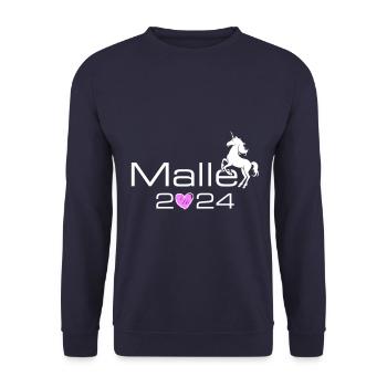 Malle 2024 Einhorn Mallorca - Unisex Pullover - Navy - Vorne - Alina (178cm) & Michal (187cm)