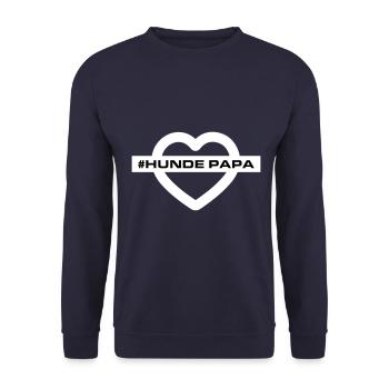 Hunde Papa - Unisex Pullover - Navy - Vorne - Alina (178cm) & Michal (187cm)