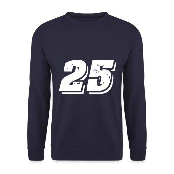 25 Zahl Symbol - Unisex Pullover - Navy - Vorne - Alina (178cm) & Michal (187cm)