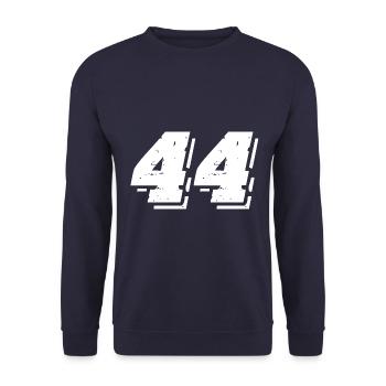 44 Zahl Symbol - Unisex Pullover - Navy - Vorne - Alina (178cm) & Michal (187cm)