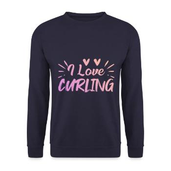 I love curling - Unisex Sweatshirt - navy - Front - Alina (178cm) & Michal (187cm)