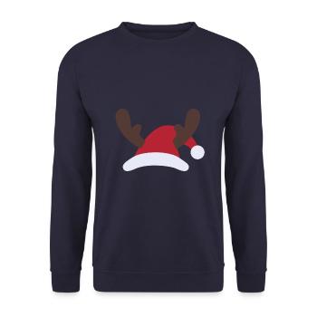 Chapeau de noël père noël bois - Sweat-shirt Unisexe - marine - Devant - Alina (178cm) & Michal (187cm)