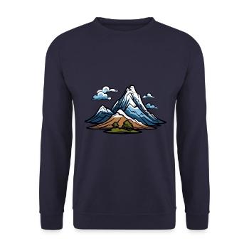 Berge Symbol - Unisex Pullover - Navy - Vorne - Alina (178cm) & Michal (187cm)