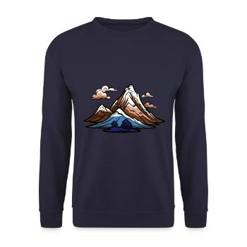 Berge Symbol - Unisex Pullover - Navy - Vorne - Alina (178cm) & Michal (187cm)