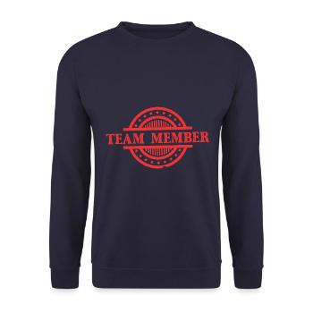 Team Mitglied - Unisex Pullover - Navy - Vorne - Alina (178cm) & Michal (187cm)