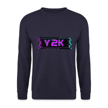Y2K Retro Pixels - Unisex Sweatshirt - navy - Front - Alina (178cm) & Michal (187cm)