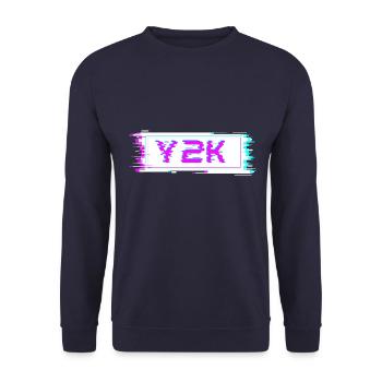 Y2K Retro Cyber Glitch - Unisex Sweatshirt - navy - Front - Alina (178cm) & Michal (187cm)