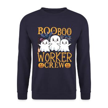 Worker Gift Funny Worker Saying - Unisex Sweatshirt - navy - Front - Alina (178cm) & Michal (187cm)