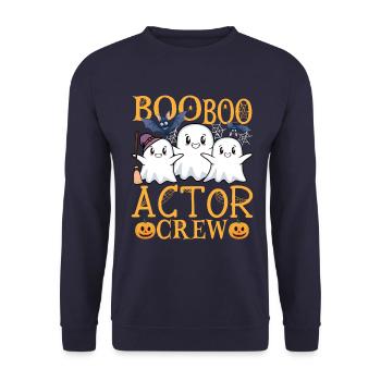 Schauspieler uu Lustiger Schauspieler - Unisex Pullover - Navy - Vorne - Alina (178cm) & Michal (187cm)