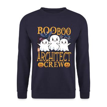Architekt uu Lustiger Architekt - Unisex Pullover - Navy - Vorne - Alina (178cm) & Michal (187cm)