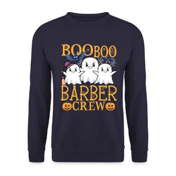Friseur uu Lustiger Friseur - Unisex Pullover - Navy - Vorne - Alina (178cm) & Michal (187cm)