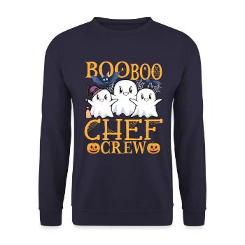 Koch uu Lustiger Koch Chefkoch - Unisex Pullover - Navy - Vorne - Alina (178cm) & Michal (187cm)