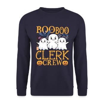 Sachbearbeiter Angestellter Büro Beamter - Unisex Pullover - Navy - Vorne - Alina (178cm) & Michal (187cm)
