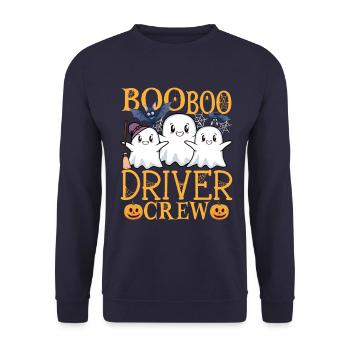 Fahrer uu Lustiger Fahrer - Unisex Pullover - Navy - Vorne - Alina (178cm) & Michal (187cm)