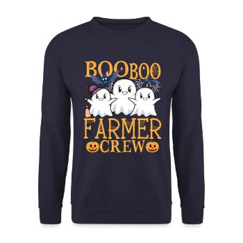 Landwirt uu Lustiger Landwirt - Unisex Pullover - Navy - Vorne - Alina (178cm) & Michal (187cm)