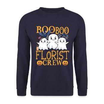 Florist Floristin uu Lustiger Florist - Unisex Pullover - Navy - Vorne - Alina (178cm) & Michal (187cm)