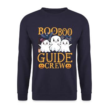 Guide Tourguide Spruch - Unisex Pullover - Navy - Vorne - Alina (178cm) & Michal (187cm)