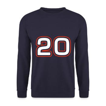 20 Zahl symbol - Unisex Pullover - Navy - Vorne - Alina (178cm) & Michal (187cm)