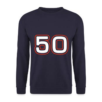 50 number symbol - Unisex Sweatshirt - navy - Front - Alina (178cm) & Michal (187cm)