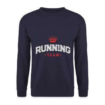 Running Team - Unisex Pullover - Navy - Vorne - Alina (178cm) & Michal (187cm)
