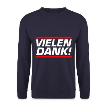 Vielen Dank Danke - Unisex Pullover - Navy - Vorne - Alina (178cm) & Michal (187cm)