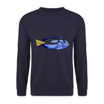 Geometric doctor fish - Unisex Sweatshirt - navy - Front - Alina (178cm) & Michal (187cm)