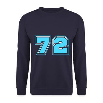 72 Zahl nummer - Unisex Pullover - Navy - Vorne - Alina (178cm) & Michal (187cm)