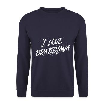 I Love Bratislava - Unisex Pullover - Navy - Vorne - Alina (178cm) & Michal (187cm)