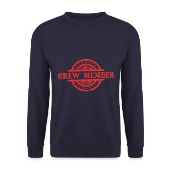 Crew Mitglied - Unisex Pullover - Navy - Vorne - Alina (178cm) & Michal (187cm)