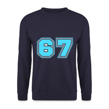 67 Number number - Unisex Sweatshirt - navy - Front - Alina (178cm) & Michal (187cm)