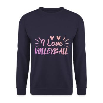 I love volleyball - Unisex Sweatshirt - navy - Front - Alina (178cm) & Michal (187cm)