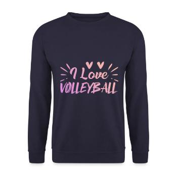 I love volleyball - Unisex Sweatshirt - navy - Front - Alina (178cm) & Michal (187cm)