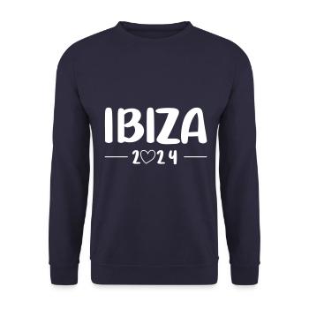 Ibiza 2024 Herz Reise - Unisex Pullover - Navy - Vorne - Alina (178cm) & Michal (187cm)