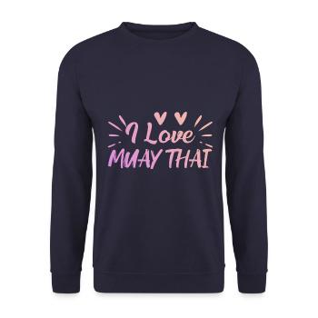 Ich liebe Muay Thai - Unisex Pullover - Navy - Vorne - Alina (178cm) & Michal (187cm)