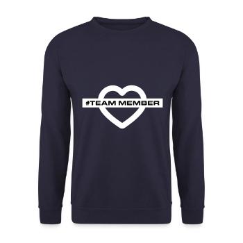 Team Member Heart Love - Unisex Sweatshirt - navy - Front - Alina (178cm) & Michal (187cm)