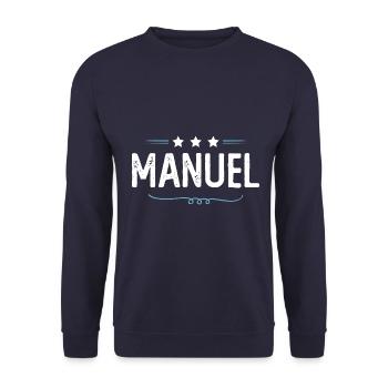 Manuel - Unisex Sweatshirt - navy - Front - Alina (178cm) & Michal (187cm)
