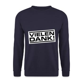 Vielen Dank Danke - Unisex Pullover - Navy - Vorne - Alina (178cm) & Michal (187cm)