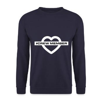 Crew Mitglied Herz Liebe - Unisex Pullover - Navy - Vorne - Alina (178cm) & Michal (187cm)
