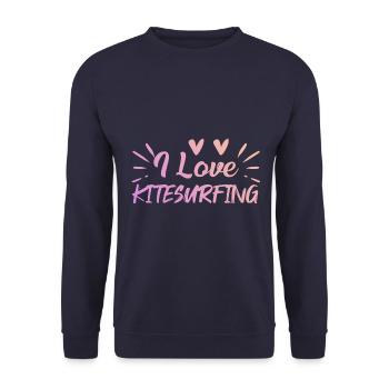 I love kitesurfing - Unisex Sweatshirt - navy - Front - Alina (178cm) & Michal (187cm)