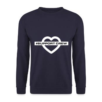Support Crew Herz Liebe - Unisex Pullover - Navy - Vorne - Alina (178cm) & Michal (187cm)