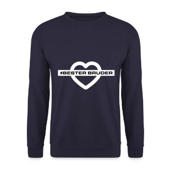Bester Bruder Herzen Liebe - Unisex Pullover - Navy - Vorne - Alina (178cm) & Michal (187cm)
