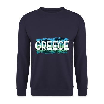 Greece - Unisex Sweatshirt - navy - Front - Alina (178cm) & Michal (187cm)