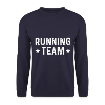 Running Team - Unisex Pullover - Navy - Vorne - Alina (178cm) & Michal (187cm)